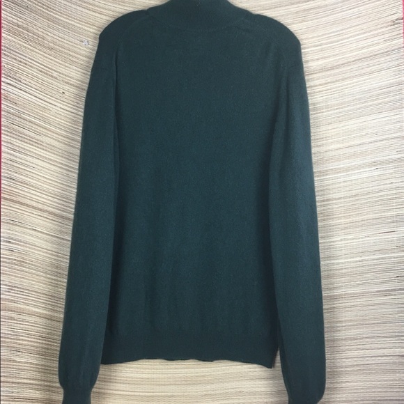Joseph & Lyman Men's Green Cashmere 1/4-zip Mock-Neck Sweater Pullover Sz L - Picture 5 of 8